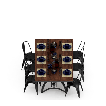 Isometric Table set Perspective 3D render png