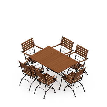Isometric Table set Perspective 3D render png