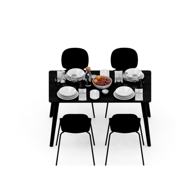 Isometric Table set Perspective 3D render png