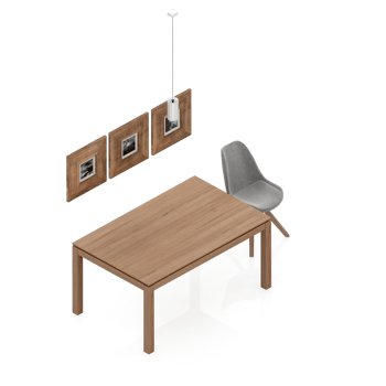 Isometric Table set Perspective 3D render png