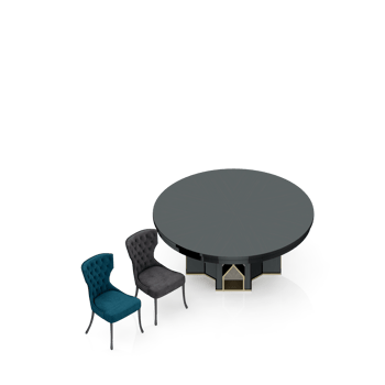 Isometric Table set Perspective 3D render png