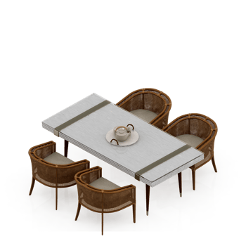 Isometric Table set Perspective 3D render png
