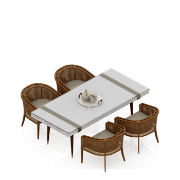 Isometric Table set Perspective 3D render png