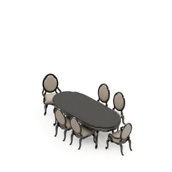 Isometric Table set Perspective 3D render png