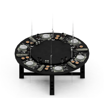 Isometric Table set Perspective 3D render png