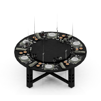 Isometric Table set Perspective 3D render png