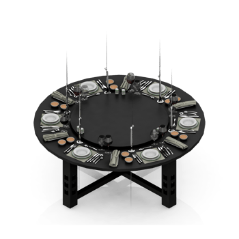 Isometric Table set Perspective 3D render png