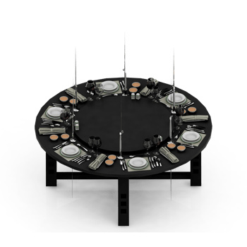 Isometric Table set Perspective 3D render png