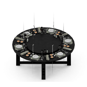 Isometric Table set Perspective 3D render png