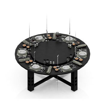 Isometric Table set Perspective 3D render png