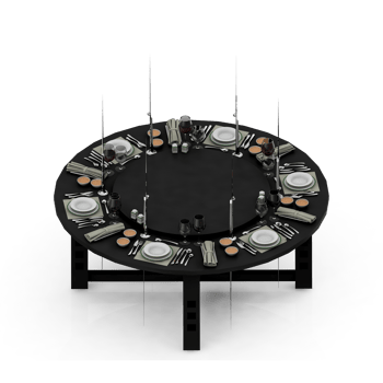 Isometric Table set Perspective 3D render png