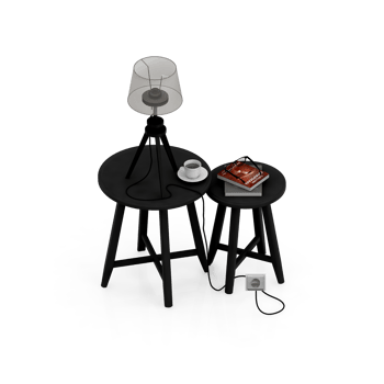 Isometric Table set front 3D render png