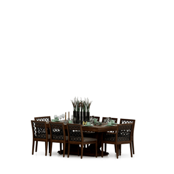 Isometric Table set front 3D render png