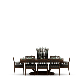 Isometric Table set front 3D render png