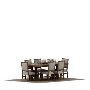 Isometric Table set front 3D render png