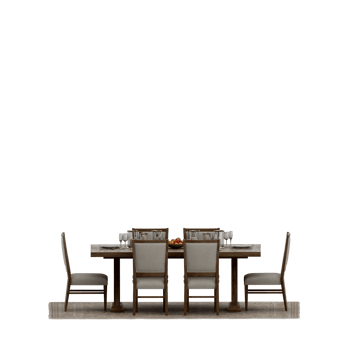Isometric Table set front 3D render png