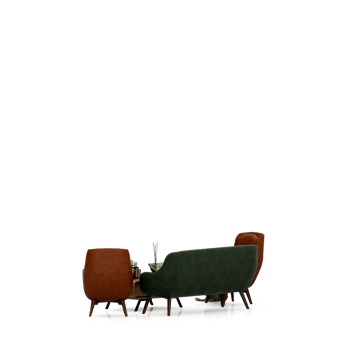 Isometric Table set front 3D render png