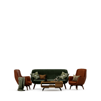 Isometric Table set front 3D render png