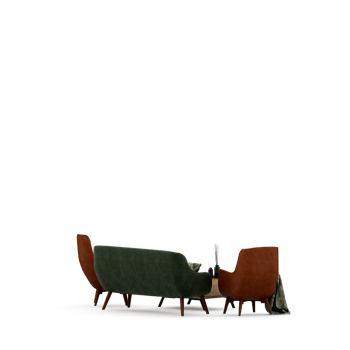 Isometric Table set front 3D render png