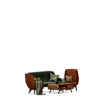 Isometric Table set front 3D render png