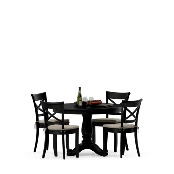Isometric Table set front 3D render png