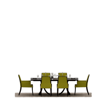 Isometric Table set front 3D render png