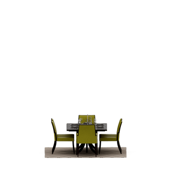 Isometric Table set front 3D render png