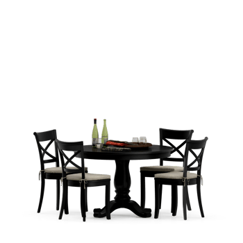 Isometric Table set front 3D render png