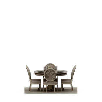 Isometric Table set front 3D render png