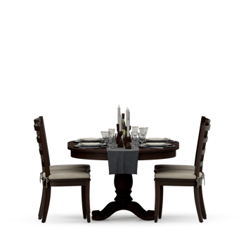 Isometric Table set front 3D render png