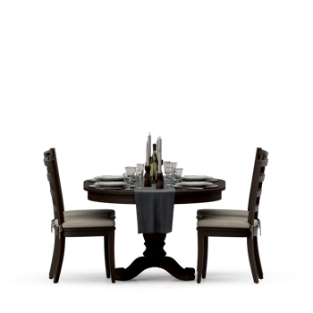 Isometric Table set front 3D render png