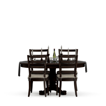 Isometric Table set front 3D render png