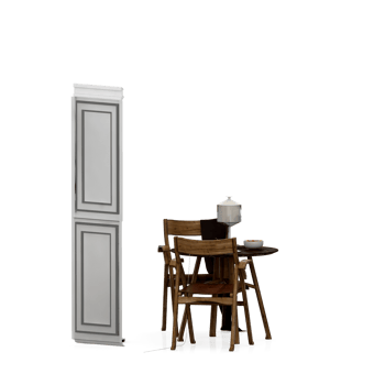 Isometric Table set front 3D render png