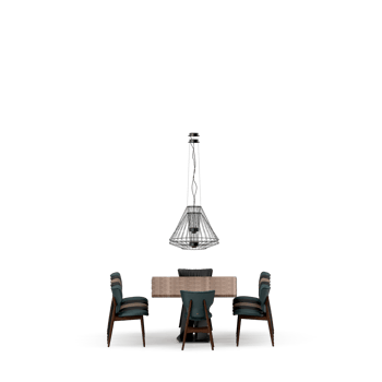 Isometric Table set front 3D render png