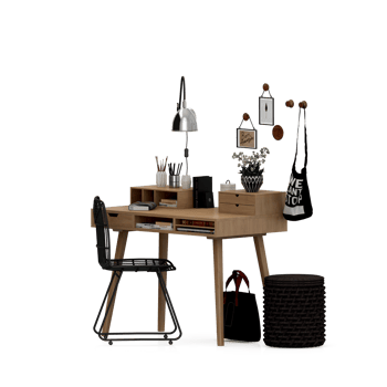 Isometric Table set front 3D render png