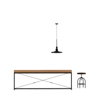 Isometric Table set front 3D render png