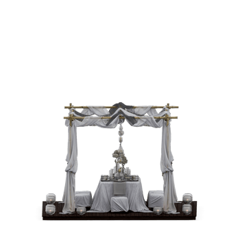 Isometric Table set front 3D render png