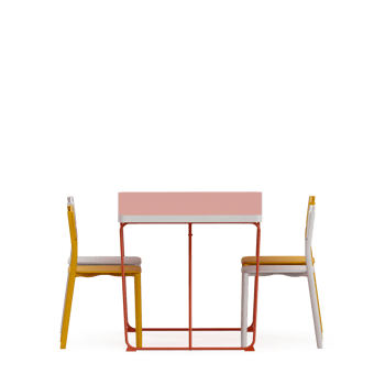Isometric Table set front 3D render png