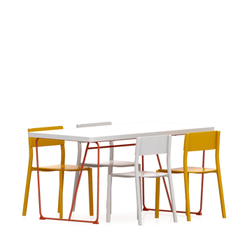 Isometric Table set front 3D render png