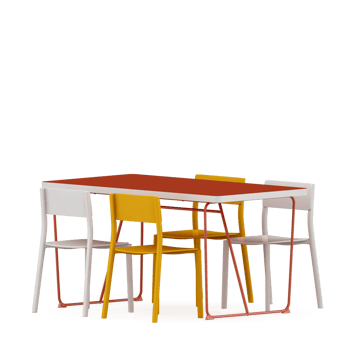 Isometric Table set front 3D render png