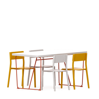 Isometric Table set front 3D render png