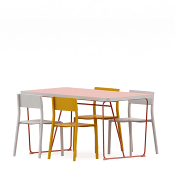 Isometric Table set front 3D render png