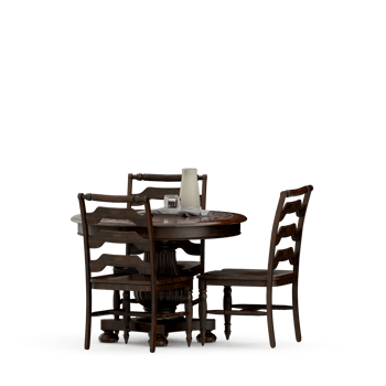 Isometric Table set front 3D render png