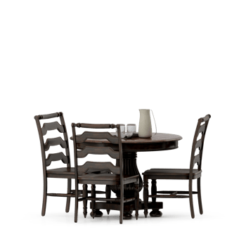 Isometric Table set front 3D render png