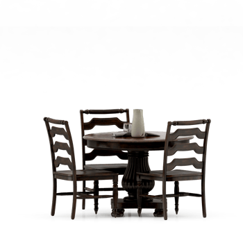 Isometric Table set front 3D render png