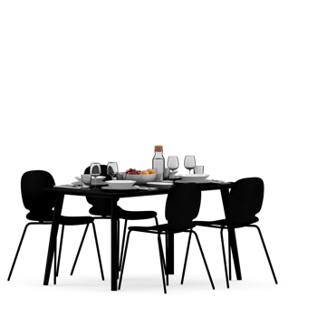 Isometric Table set front 3D render png