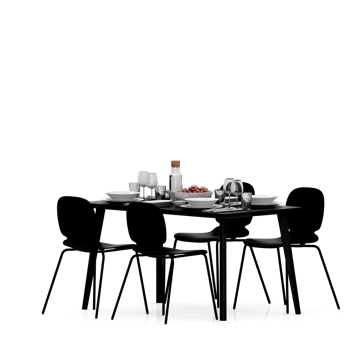 Isometric Table set front 3D render png
