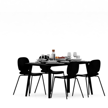 Isometric Table set front 3D render png