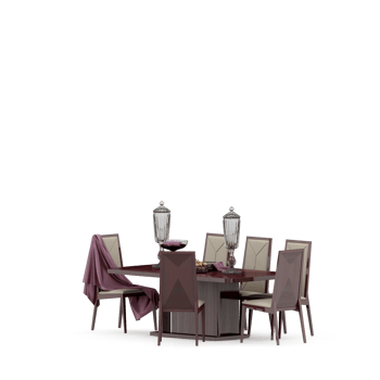 Isometric Table set front 3D render png