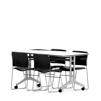 Isometric Table set front 3D render png